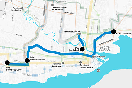 Carte du trajet Trambus.